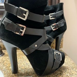 Michael Kors suede black boot heels
